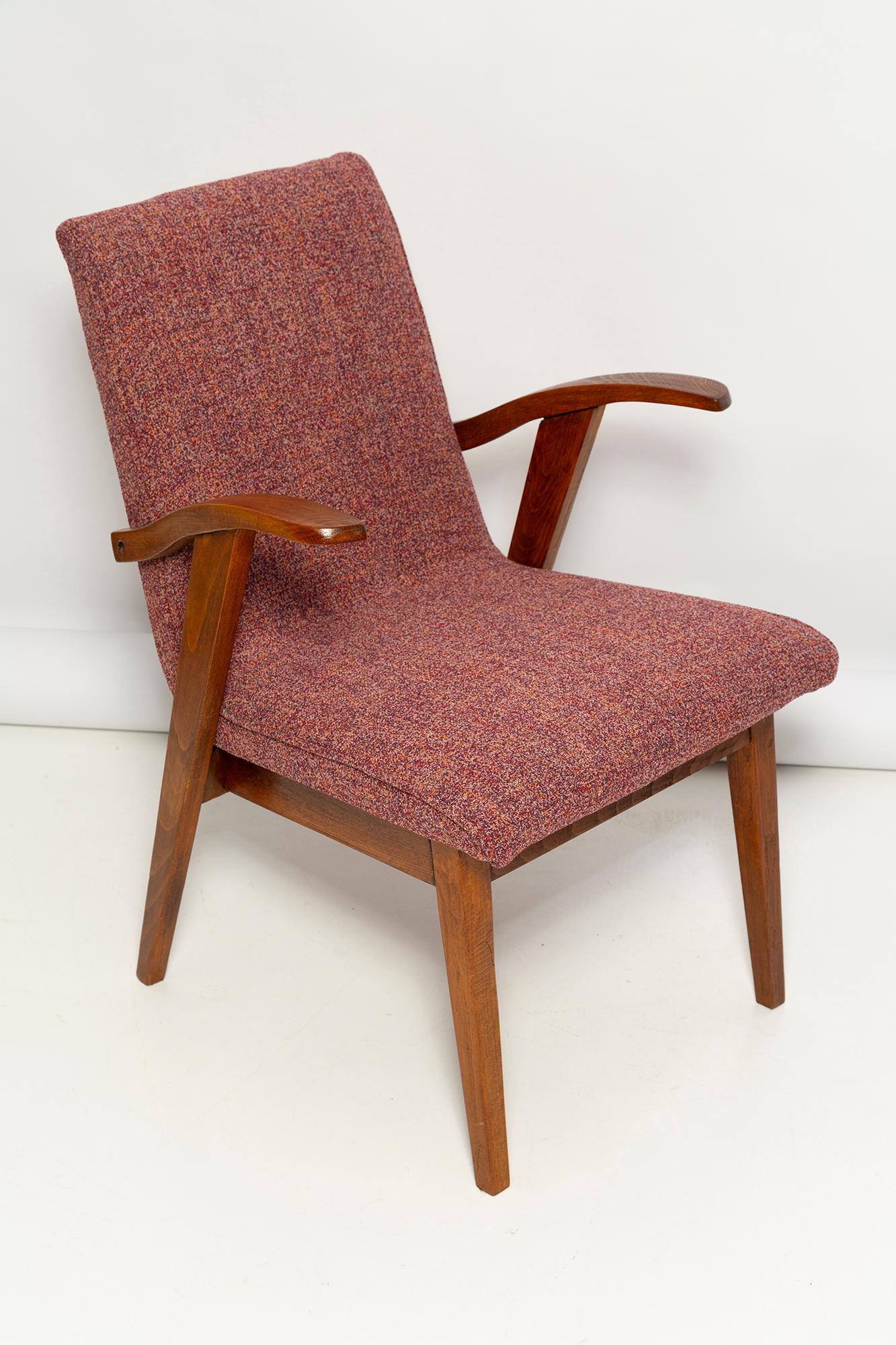 Lila Melange-Sessel von Mieczyslaw Puchala aus der Mitte des Jahrhunderts, 1960er Jahre im Angebot 2