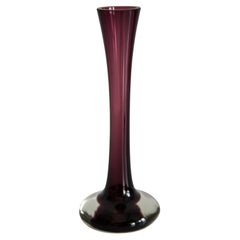Mid Century Vintage Purple Small Slim Glass Vase, Europe, 1960s