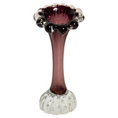 Mid Century Vintage Purple Small Slim Glass Vase, Europe, 1960s