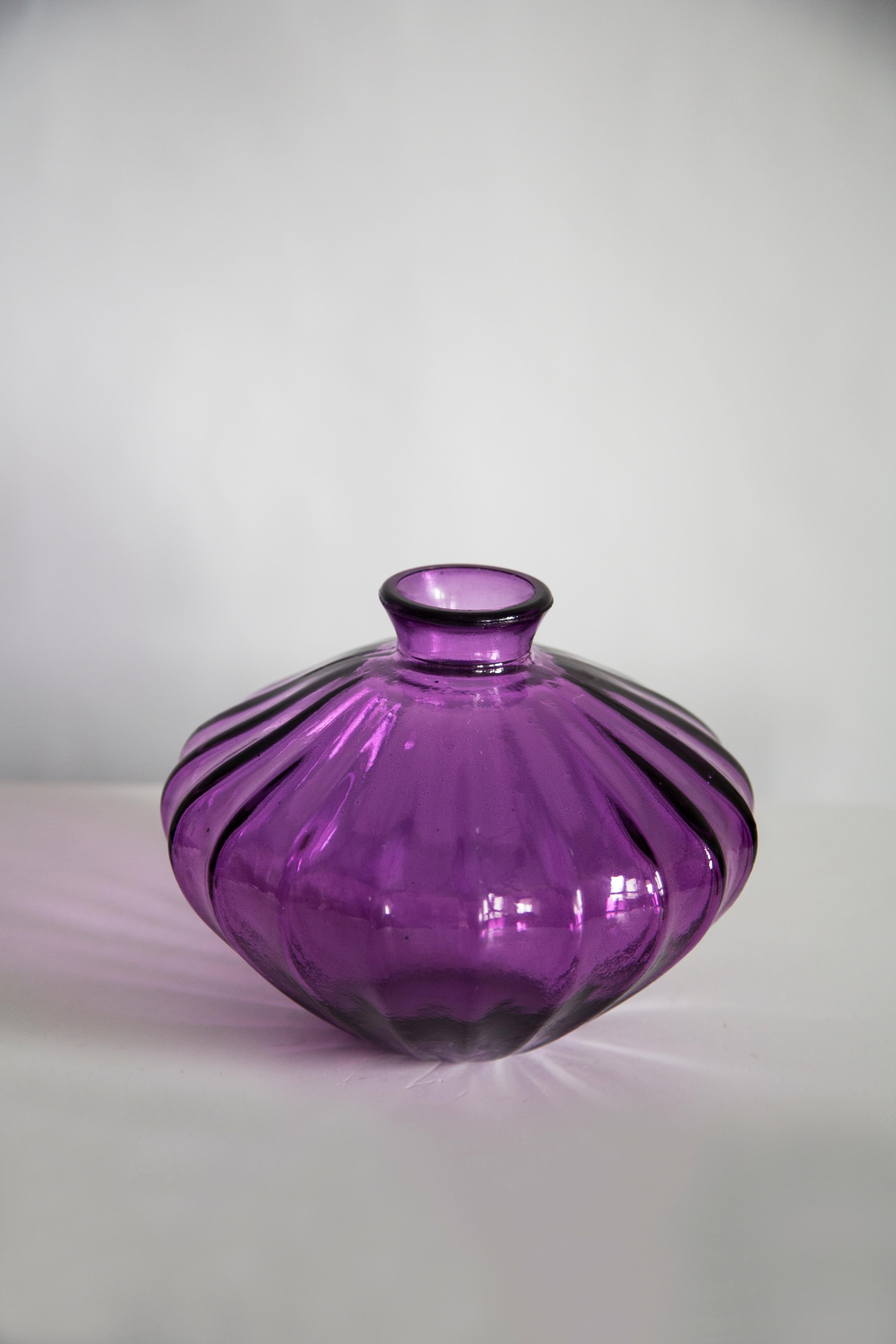 Polish Mid Century Vintage Purple Small Vase, Europe, 1960s