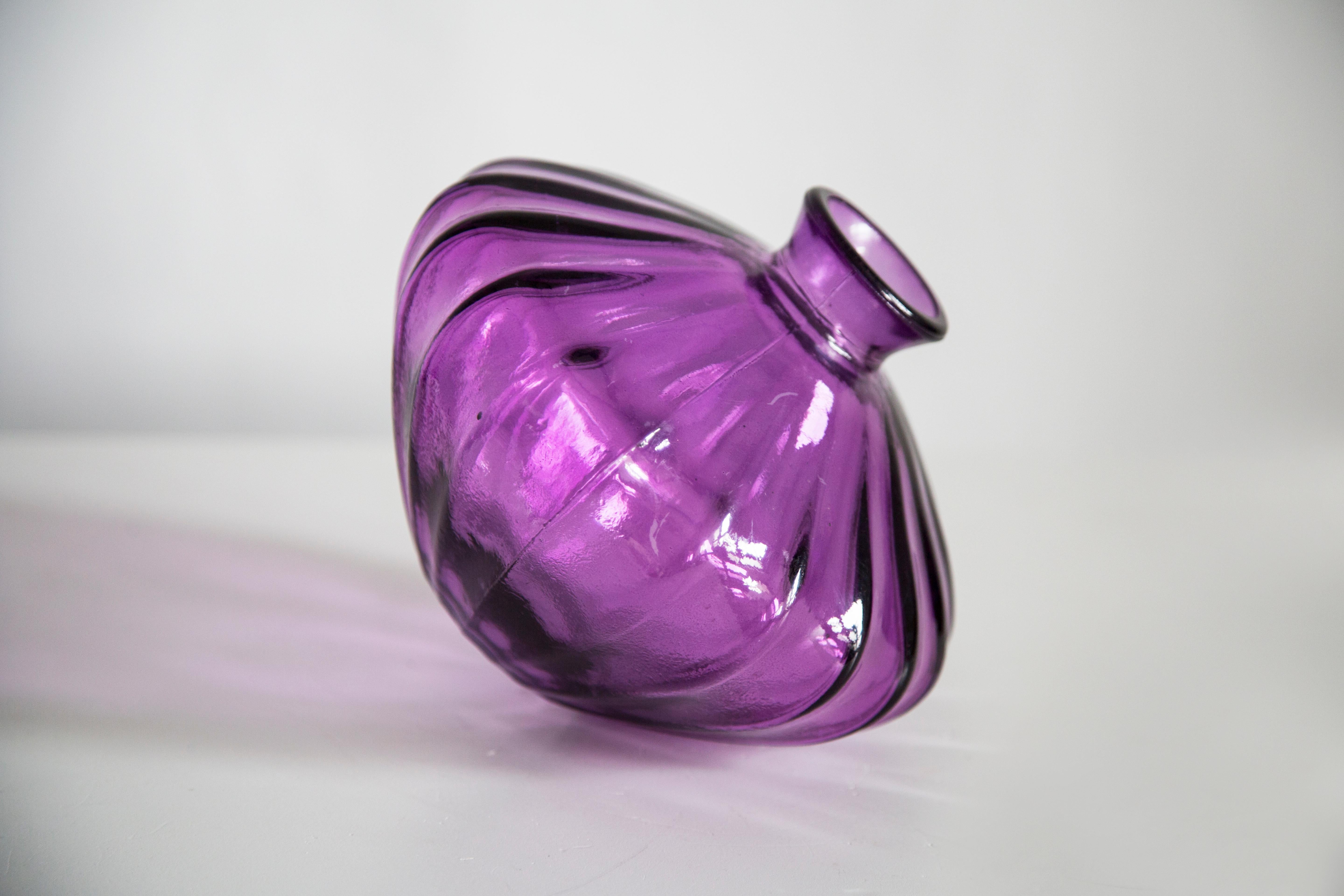 20th Century Mid Century Vintage Purple Small Vase, Europe, 1960s