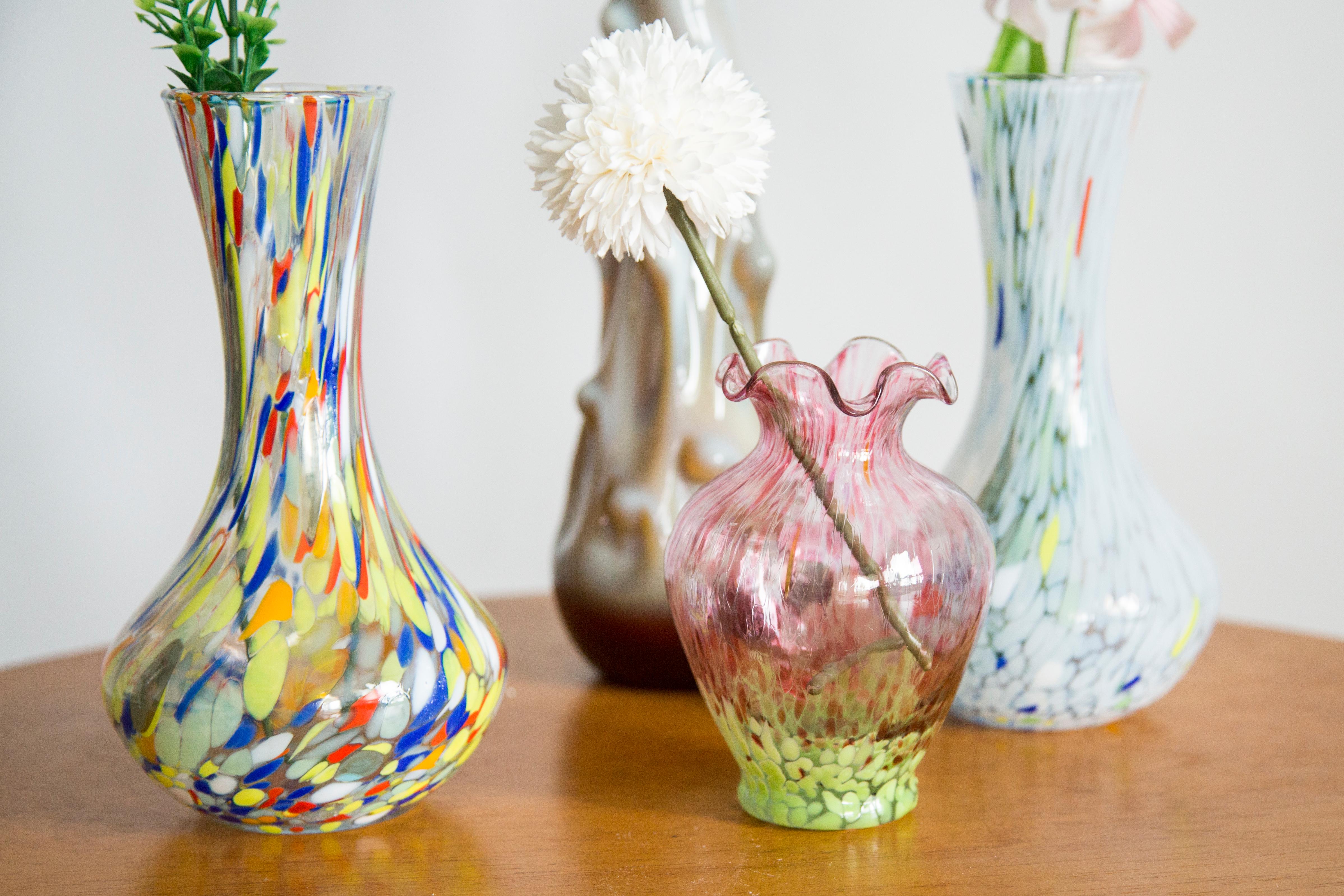 Mid-Century moderno Vaso di Murano con colori arcobaleno di metà secolo, Italia, anni '60 in vendita