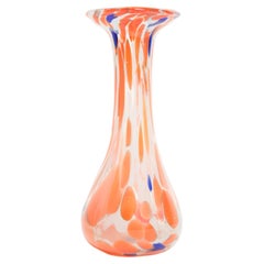 vintage red murano glass vase Mid Century Vintage Red and Blue Dots Murano Vase, Italy, 1960s