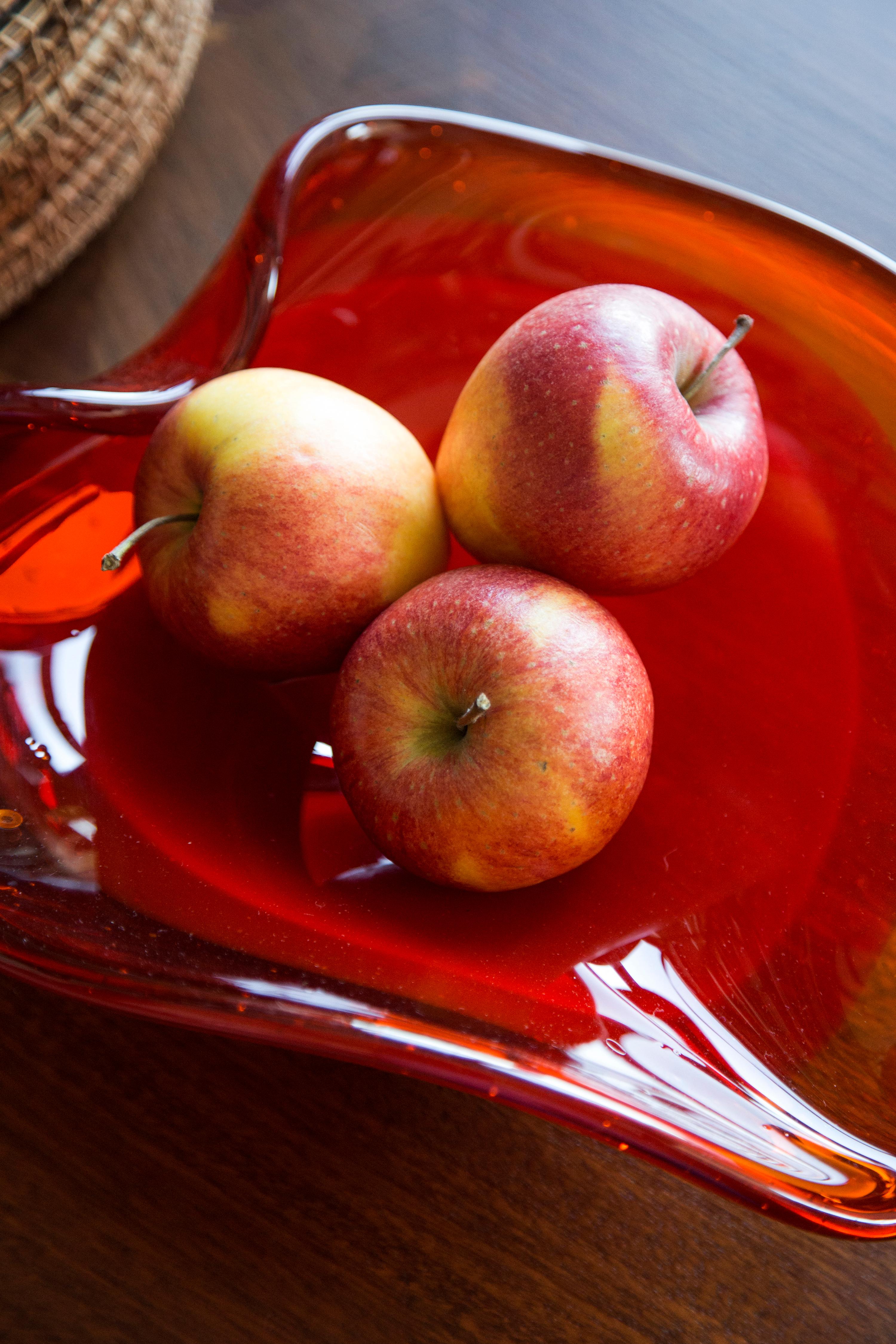 red crystal dishes