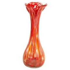 Midcentury Vintage Red Dots Murano Vase, Italy, 1960s