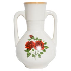 Mid Century Vintage Rose Big Porzellan Keramik Vase, Europa, 1960er Jahre