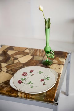 Mid Century Vintage Rose Decorative Porcelain Plate, Germany, 1970s