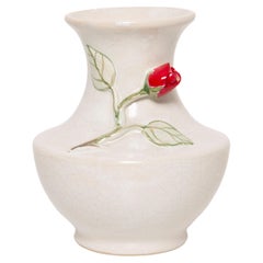 Kleine Vintage-Rose-Porzellanvase aus der Mitte des Jahrhunderts, Italien, 1960er Jahre
