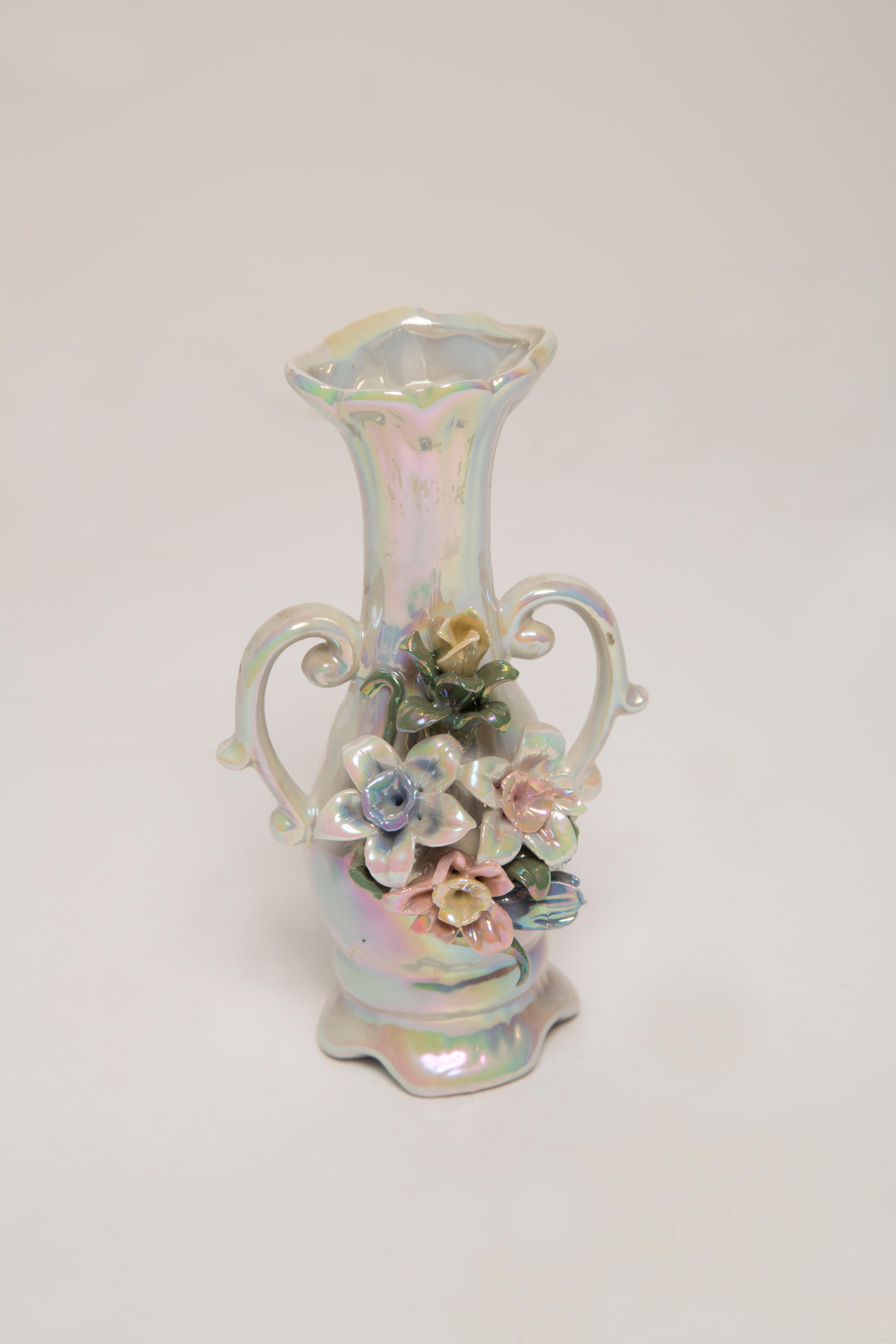 Vintage-Rosenvase aus Porzellan, glänzend, Italien, 1960er Jahre (Glas) im Angebot