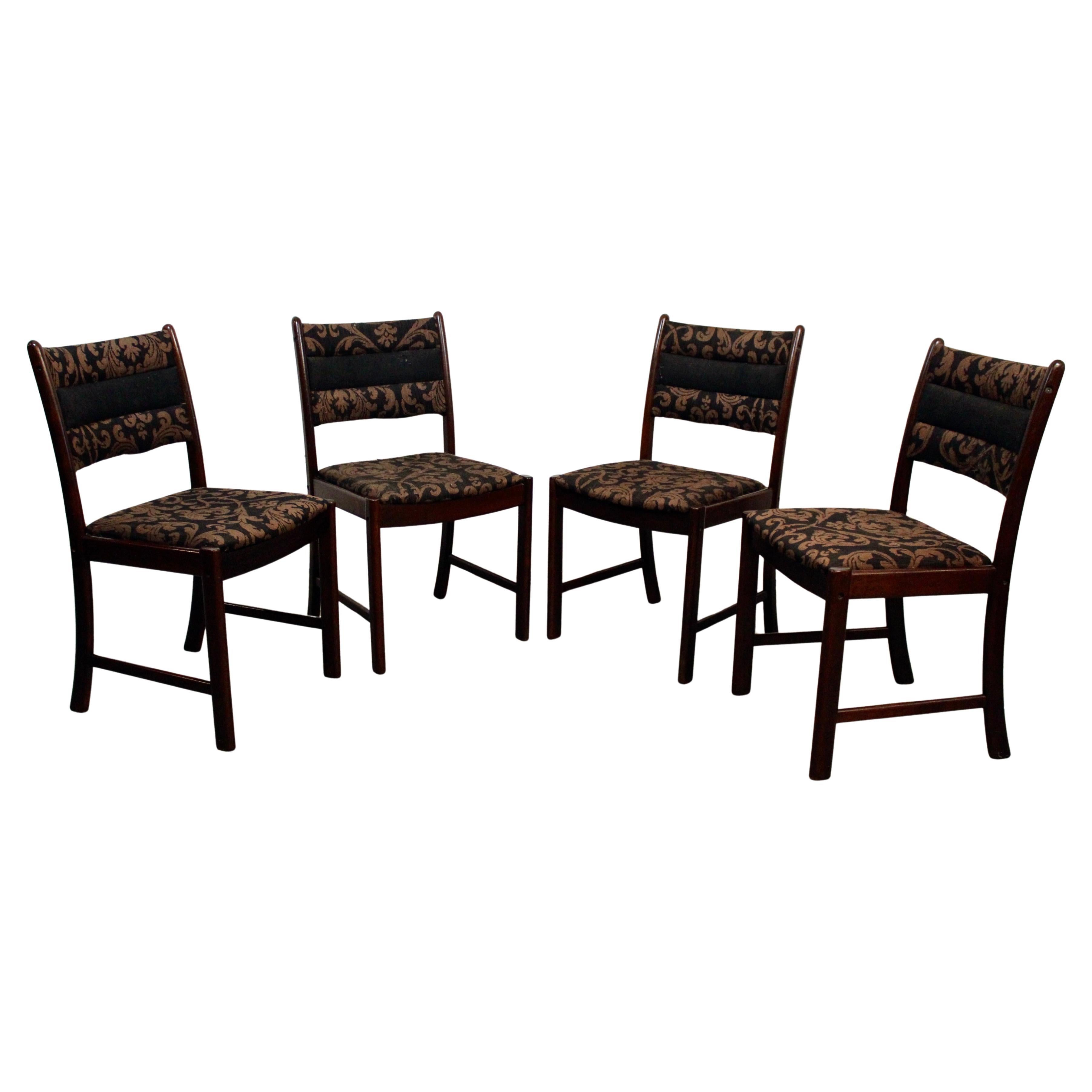 Mid-Century Vintage Rosewood Upholstered Dining Chairs