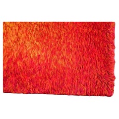 Midcentury Vintage Rya Rug Very Colorful Radiance Wool Rug