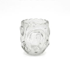 Vaso scandinavo vintage in cristallo d'arte della metà del secolo, dal design scultoreo