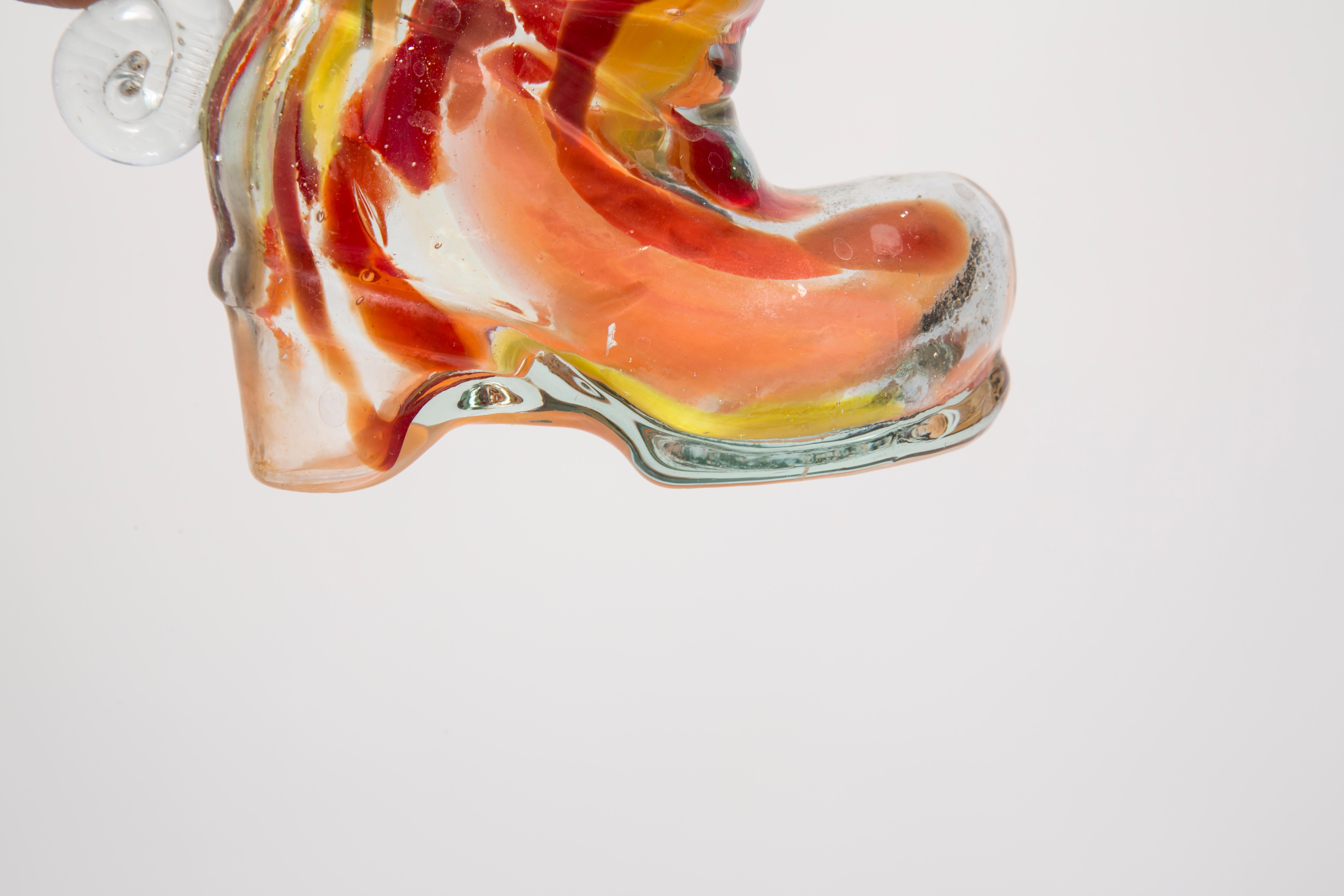 Glass Mid Century Vintage Shoe Small Murano Vase, Italy, 1960s For Sale