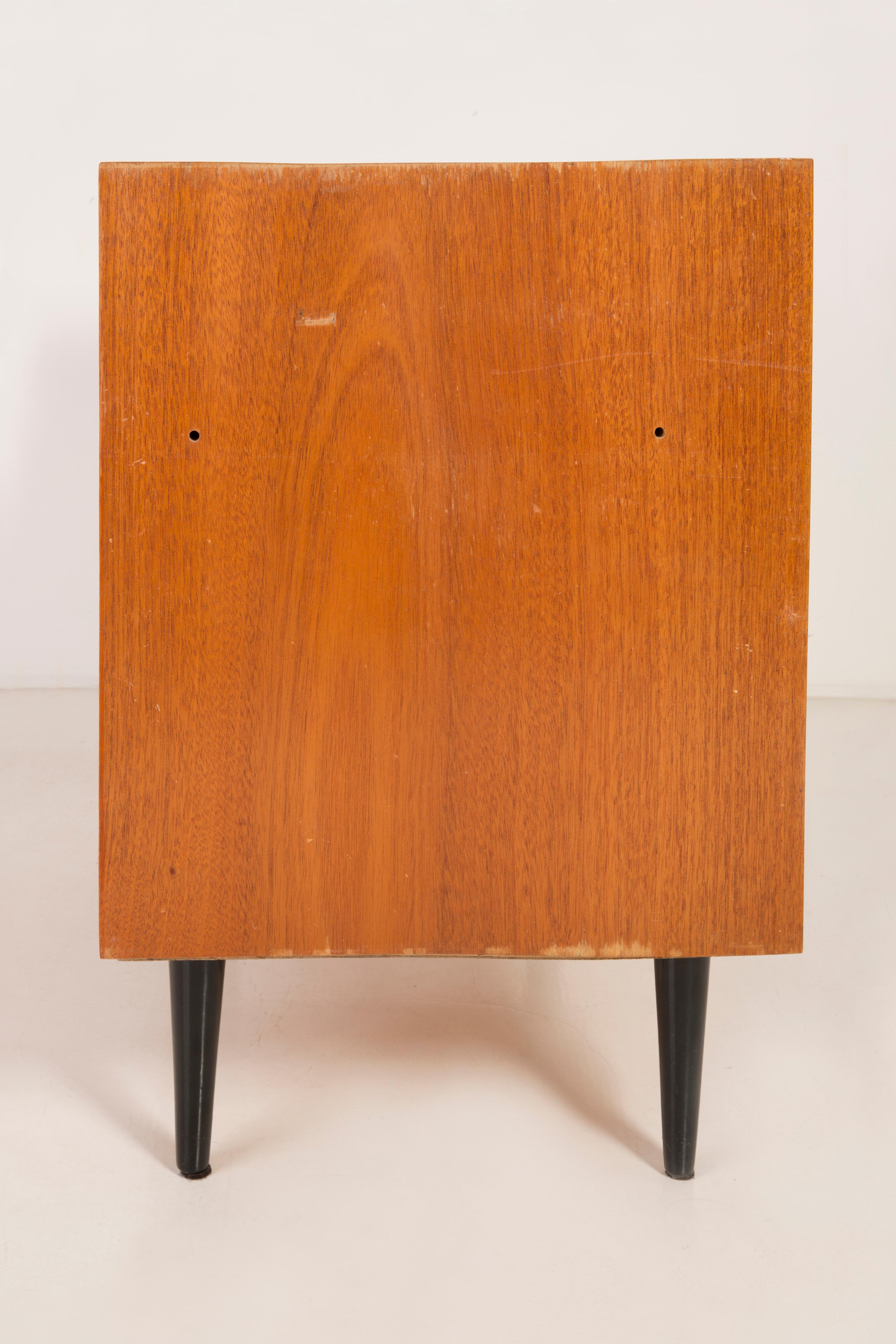 Hand-Painted Midcentury Vintage Sideboard, Wood, Poland, 1960s For Sale