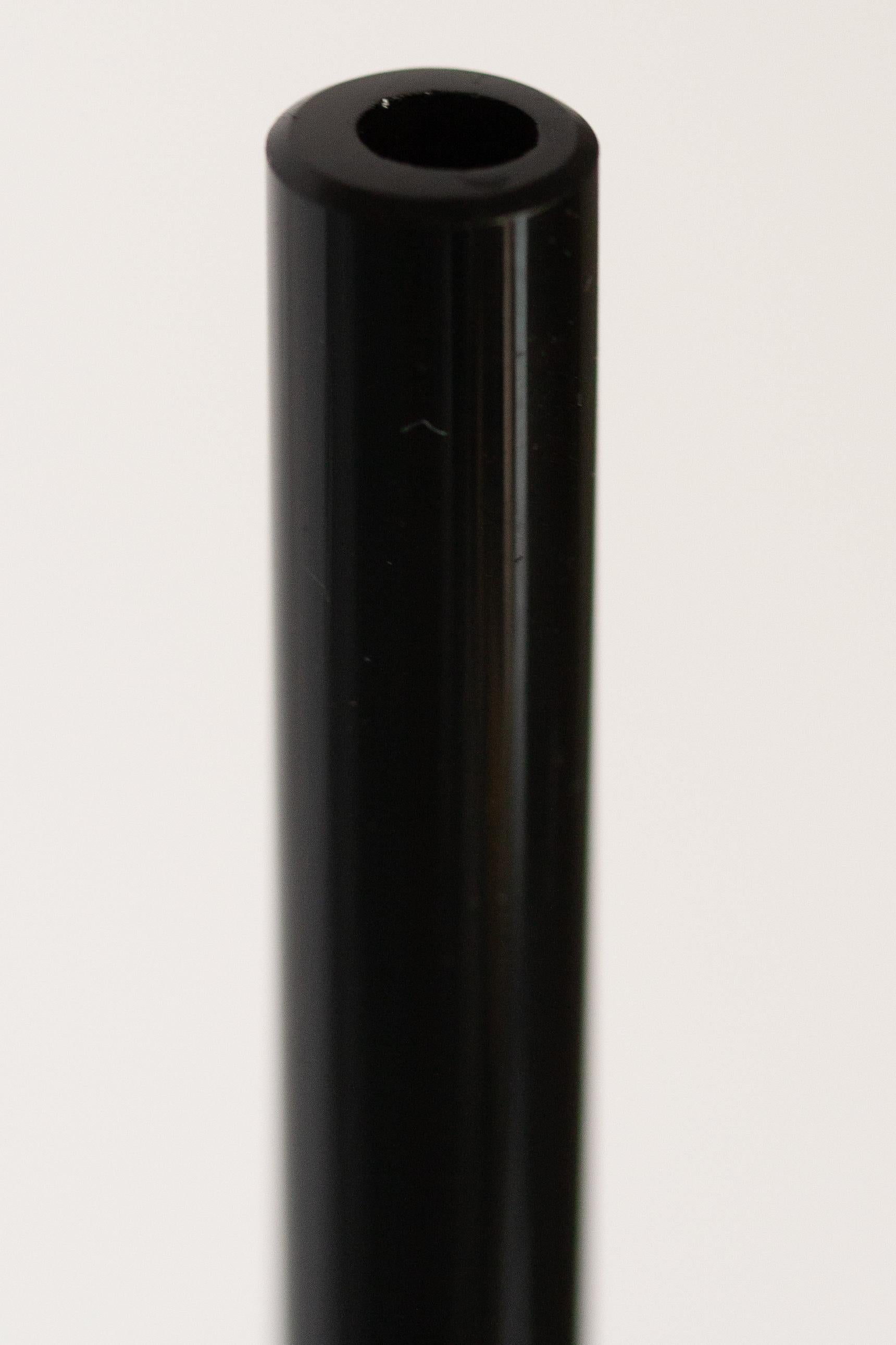 Mid Century Vintage Slim Black Decorative Glass Vase, Europe, 1960s For Sale 5
