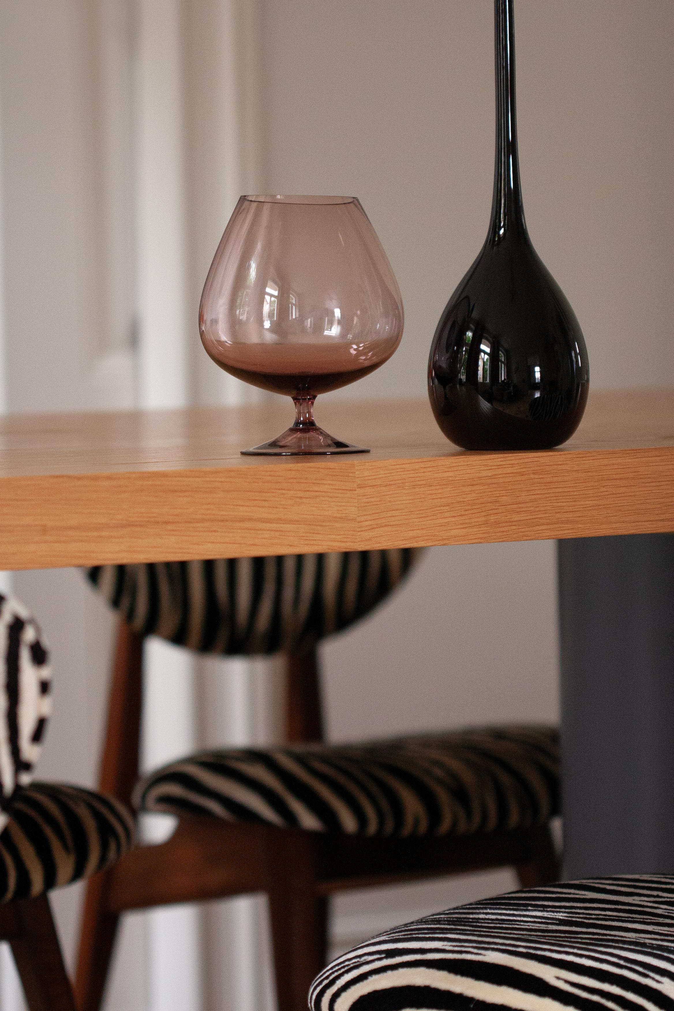 Mid-Century Modern Mid Century Vintage Slim Black Decorative Glass Vase, Europe, 1960s For Sale