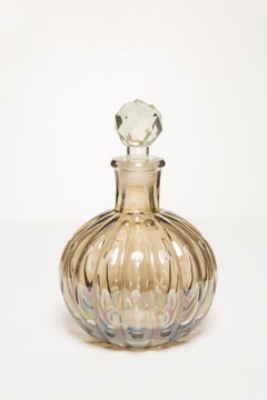 Mid Century Vintage Small Beige Brown Decorative Glass Vase, Europe, 1960s