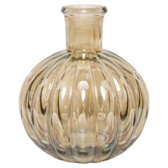 Mid Century Vintage Small Beige Brown Decorative Glass Vase, Europe, 1960s