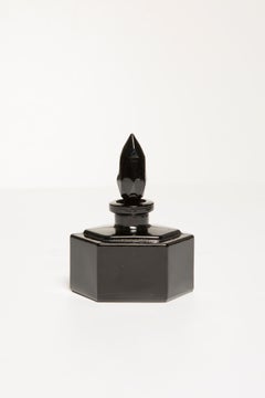 Mid Century Vintage Small Black Decorative Glass Perfume Bottle, Europe, 1960s