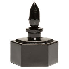 Mid Century Antique Small Black Decorative Glass Perfume Bottle, Europe, 1960s