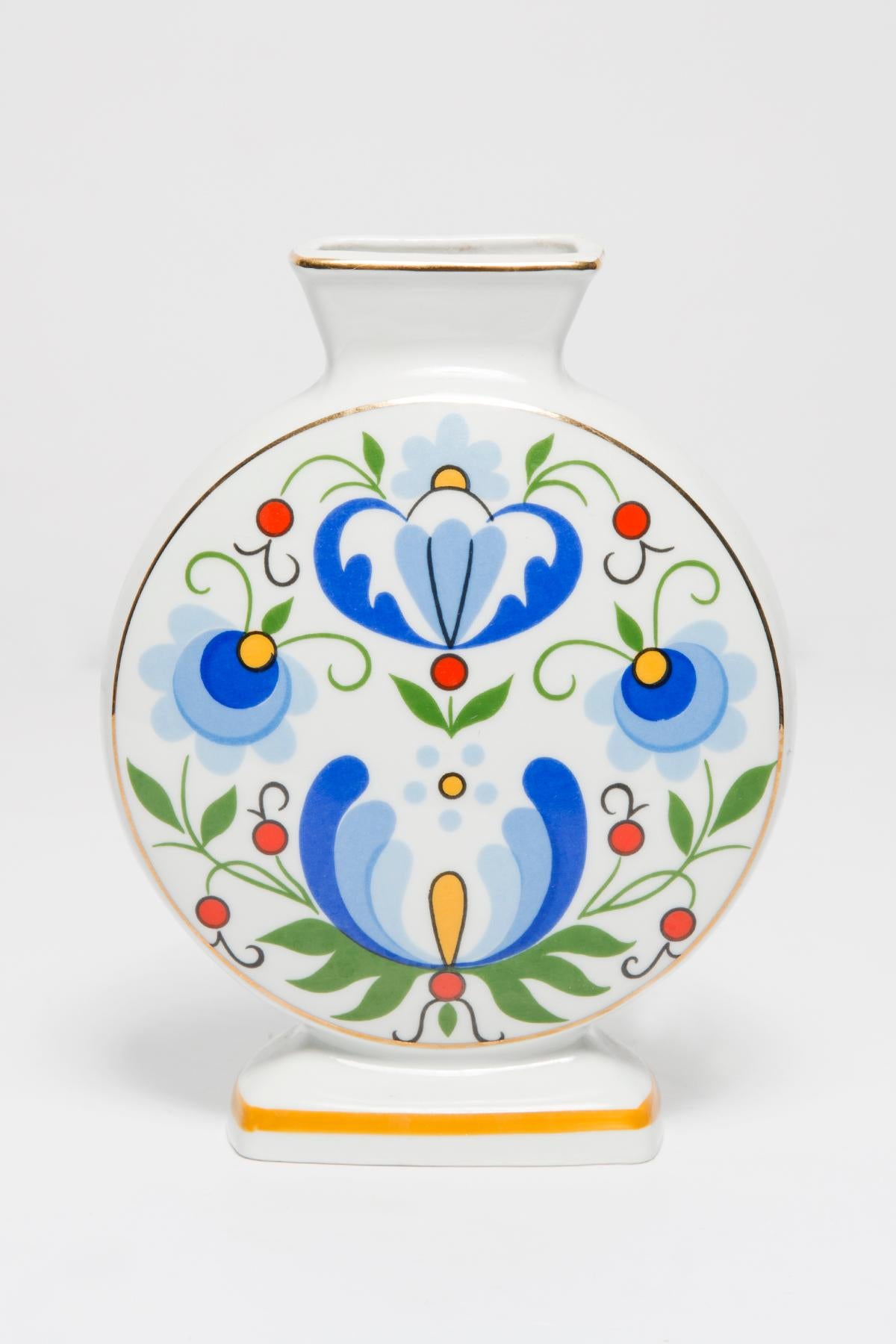 Polish Mid Century Vintage Small Porcelain Ceramic Vase, Lubiana, Europe, 1960s For Sale