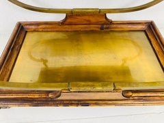 Mid-century vintage, solid brass and walnut drinks trolley after Chapman