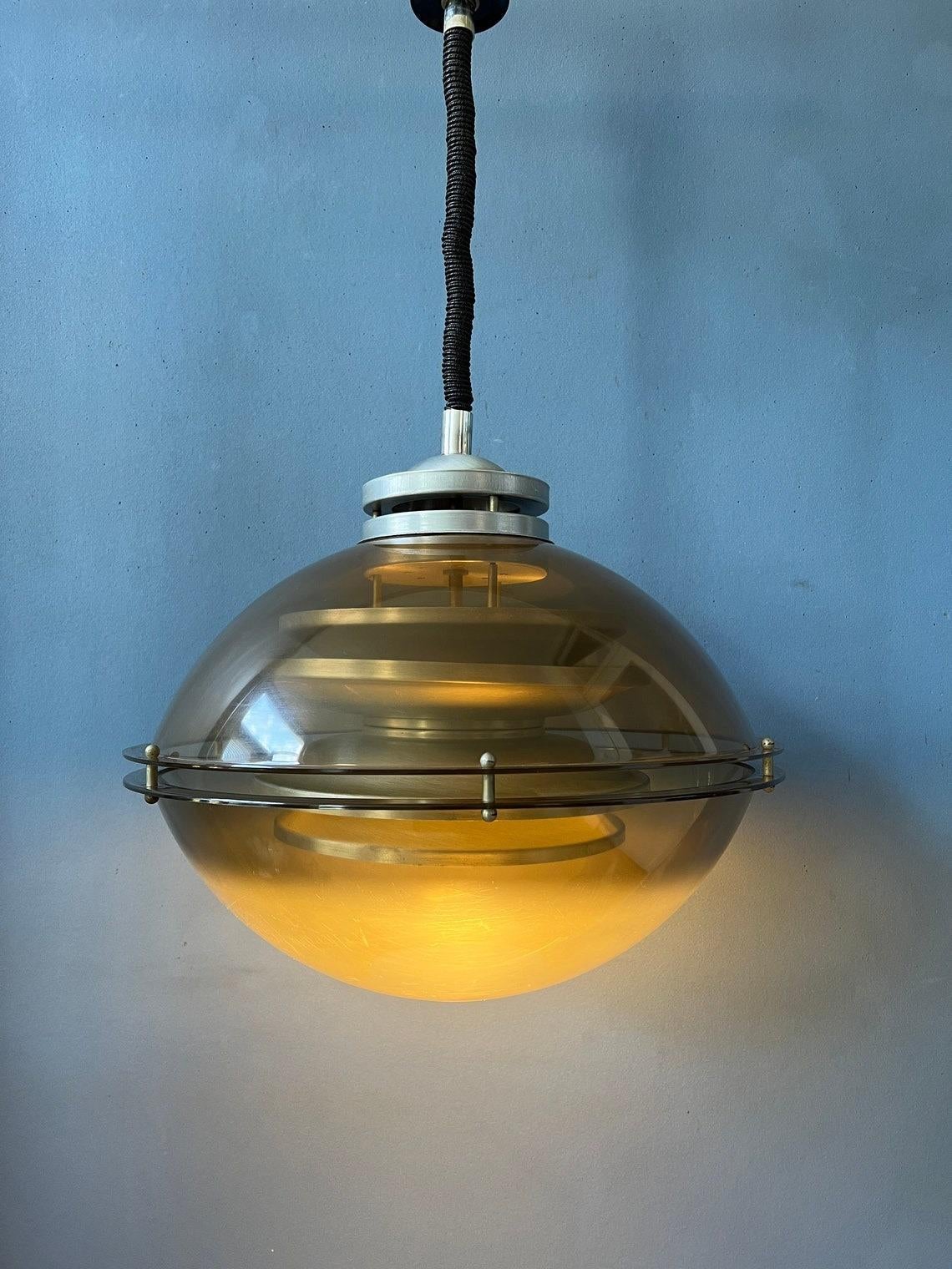 20th Century Mid Century Vintage Space Age Pendant Light by Herda, 1970s For Sale