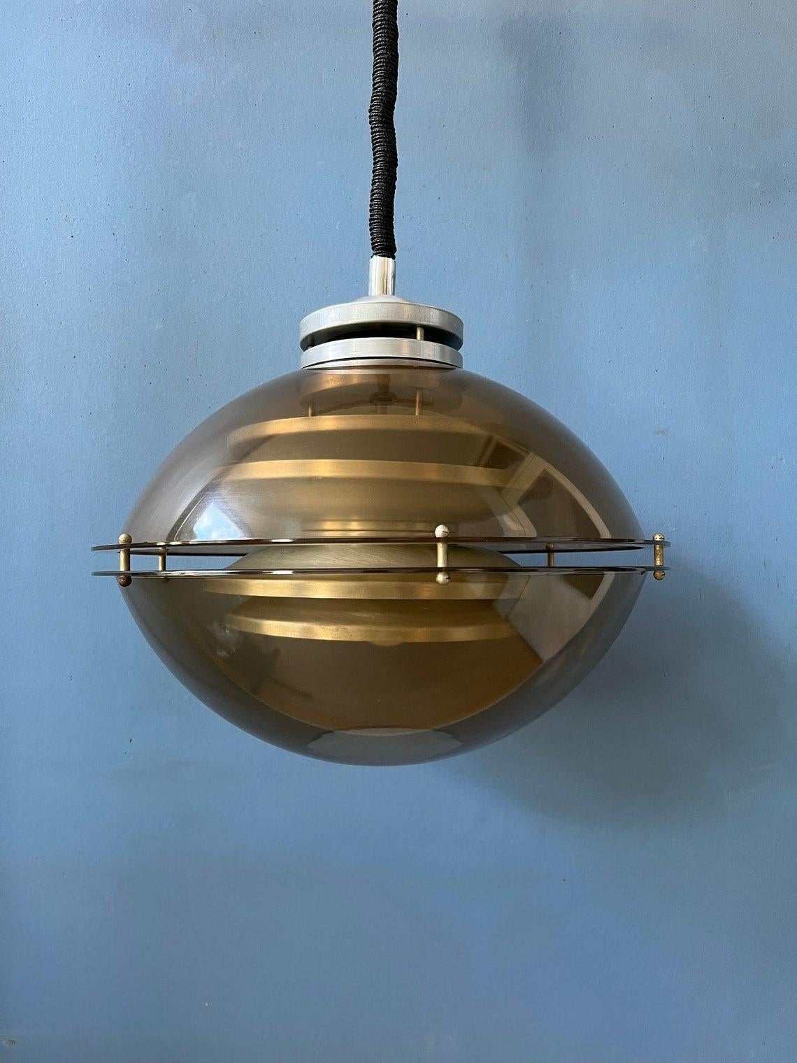 Mid Century Vintage Space Age Pendant Light by Herda, 1970s For Sale 2