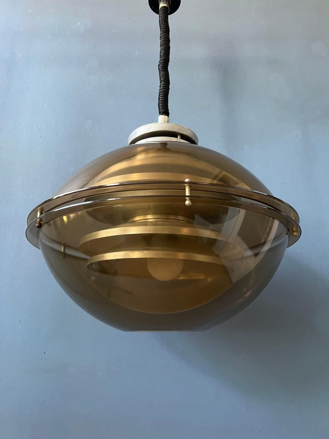 Mid Century Vintage Space Age Pendant Light by Herda, 1970s For Sale 3