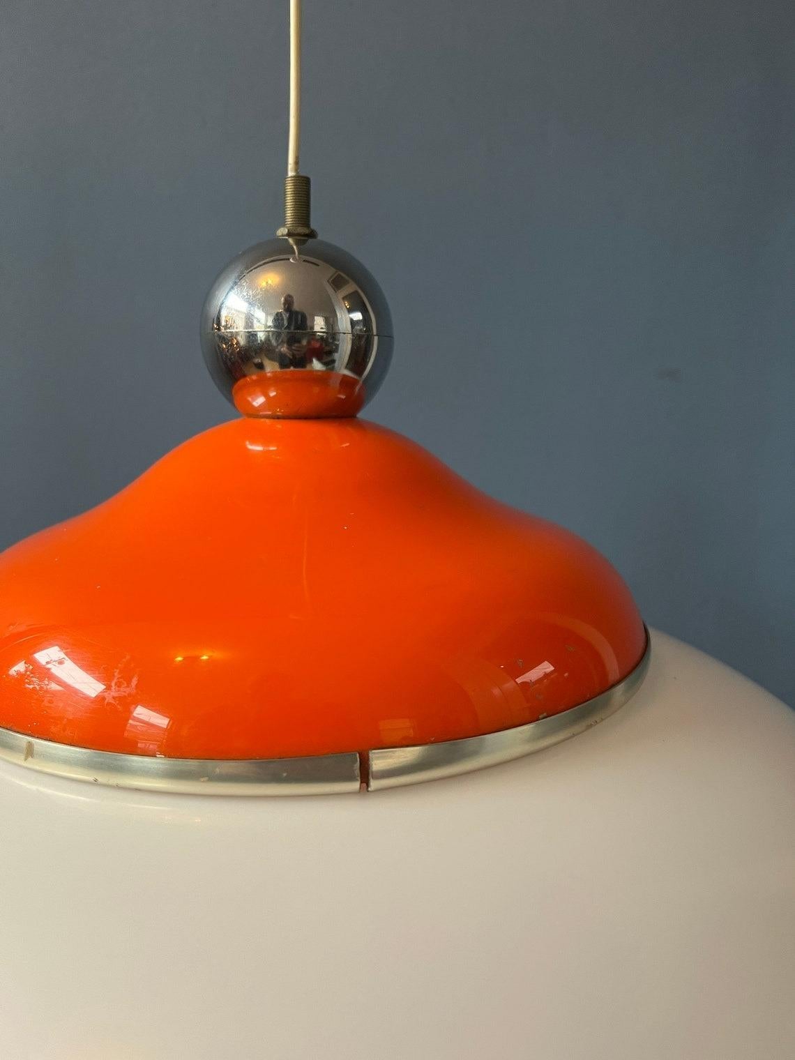 Mid Century Vintage Space Age Pendant Light Fixture Lamp, 1970s For Sale 5