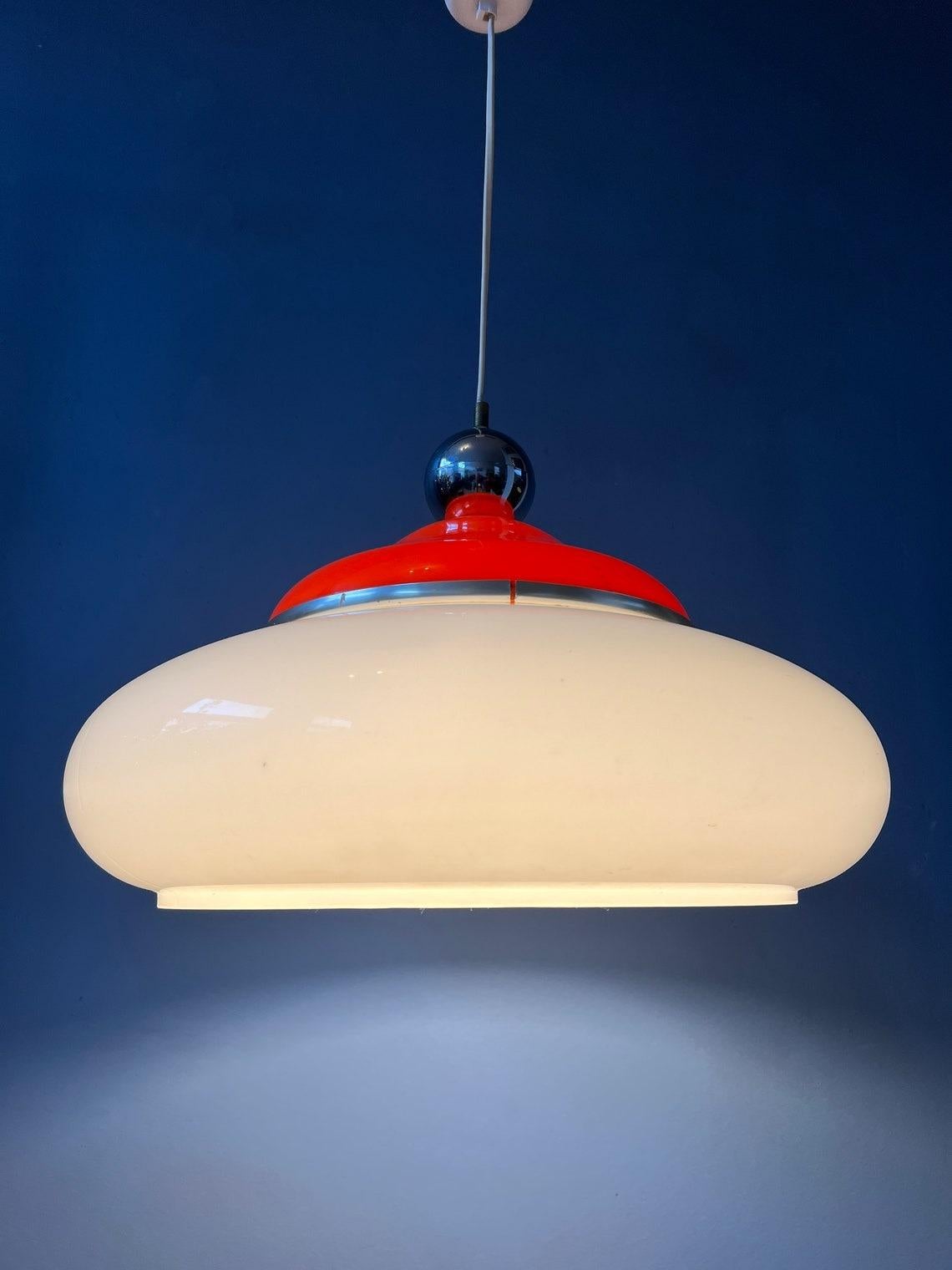 20th Century Mid Century Vintage Space Age Pendant Light Fixture Lamp, 1970s For Sale