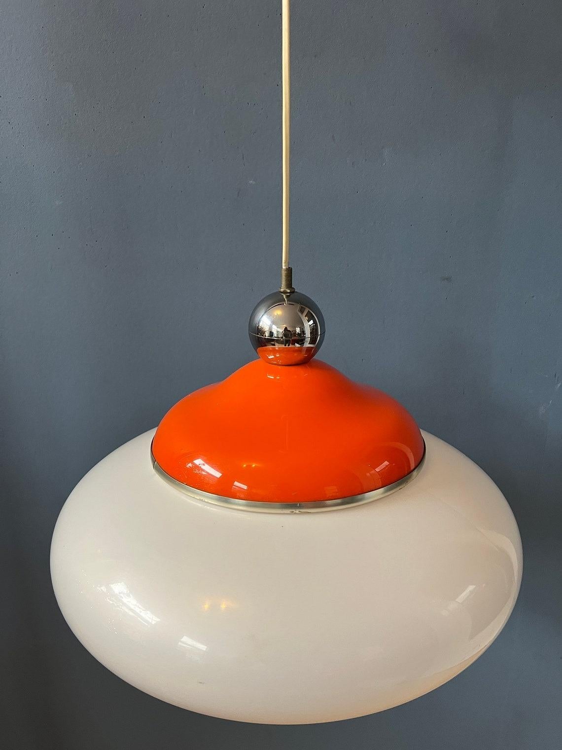Mid Century Vintage Space Age Pendant Light Fixture Lamp, 1970s For Sale 4