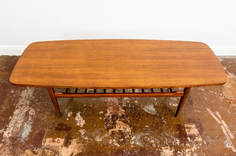 MidCentury Vintage Surfboard Coffee Table with Ladder Storage 1960's