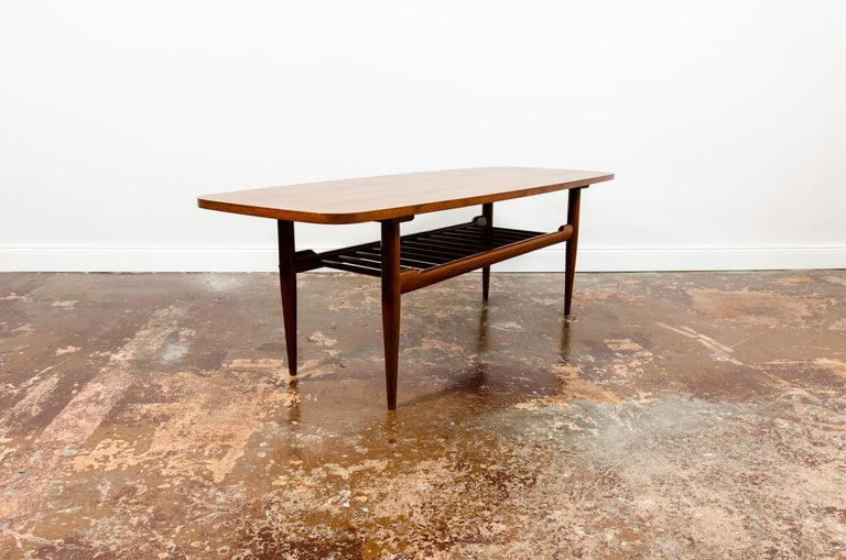 MidCentury Vintage Surfboard Coffee Table with Ladder Storage 1960's