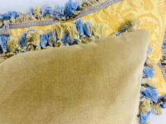 Mid-century Vintage tasseled Italian fortuny pillows/a pair