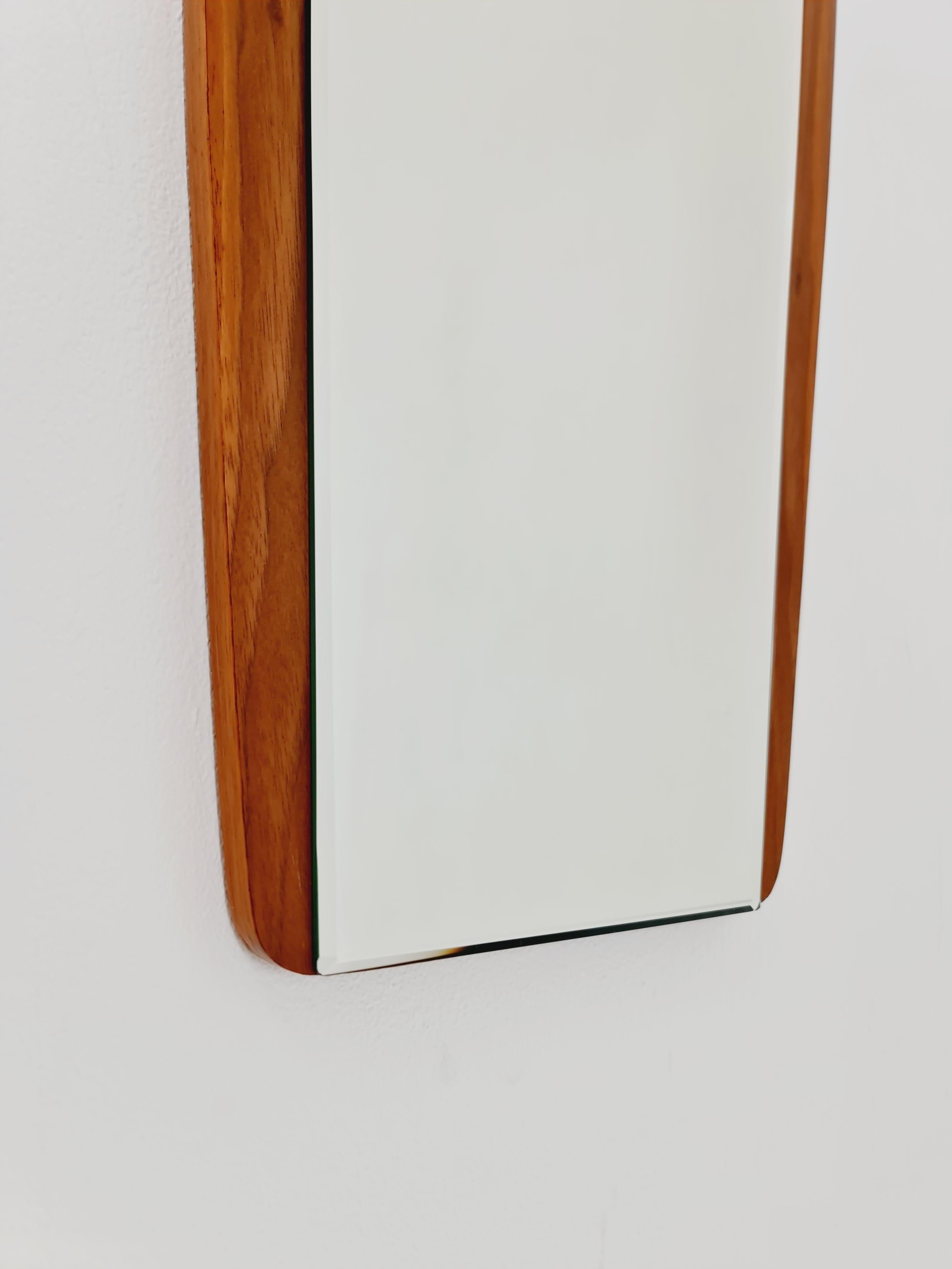 Danese Specchio da parete danese in teak vintage del 1960 in vendita