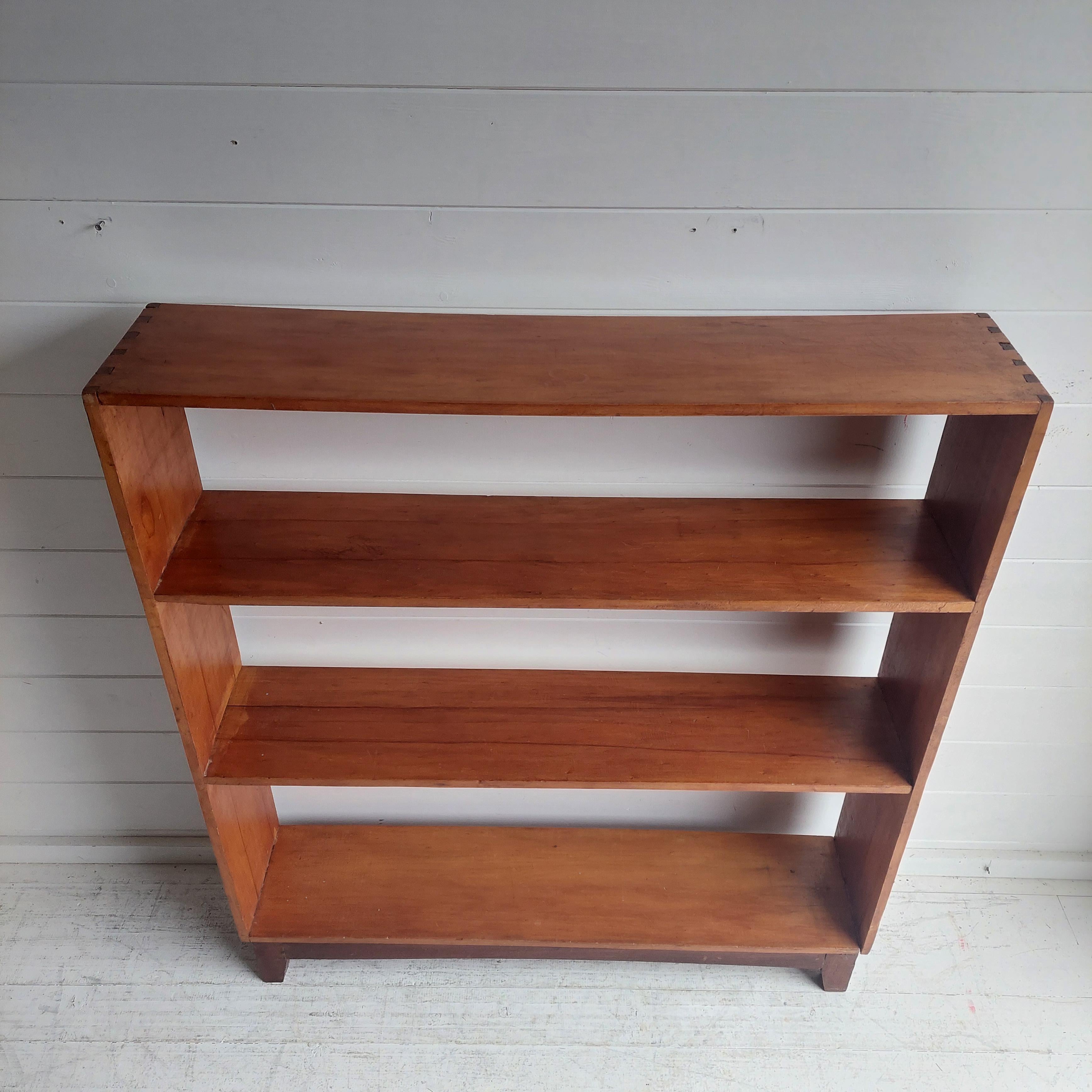 Mid century Vintage Teak Open Bookcase Display Shelves Handmade  3