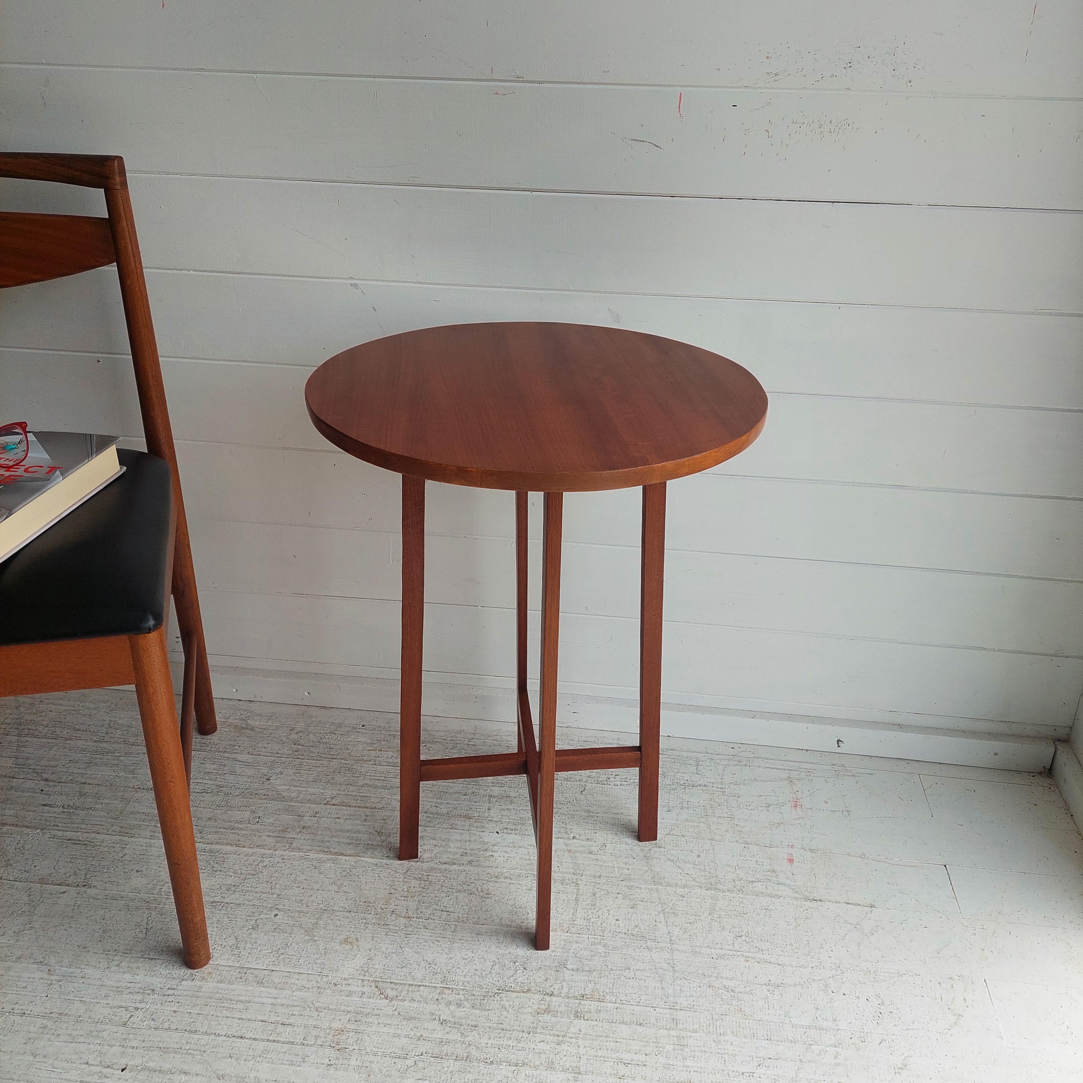 Mid century Vintage teak tall side table Poul Hundevand style, 1960s In Good Condition In Leamington Spa, GB