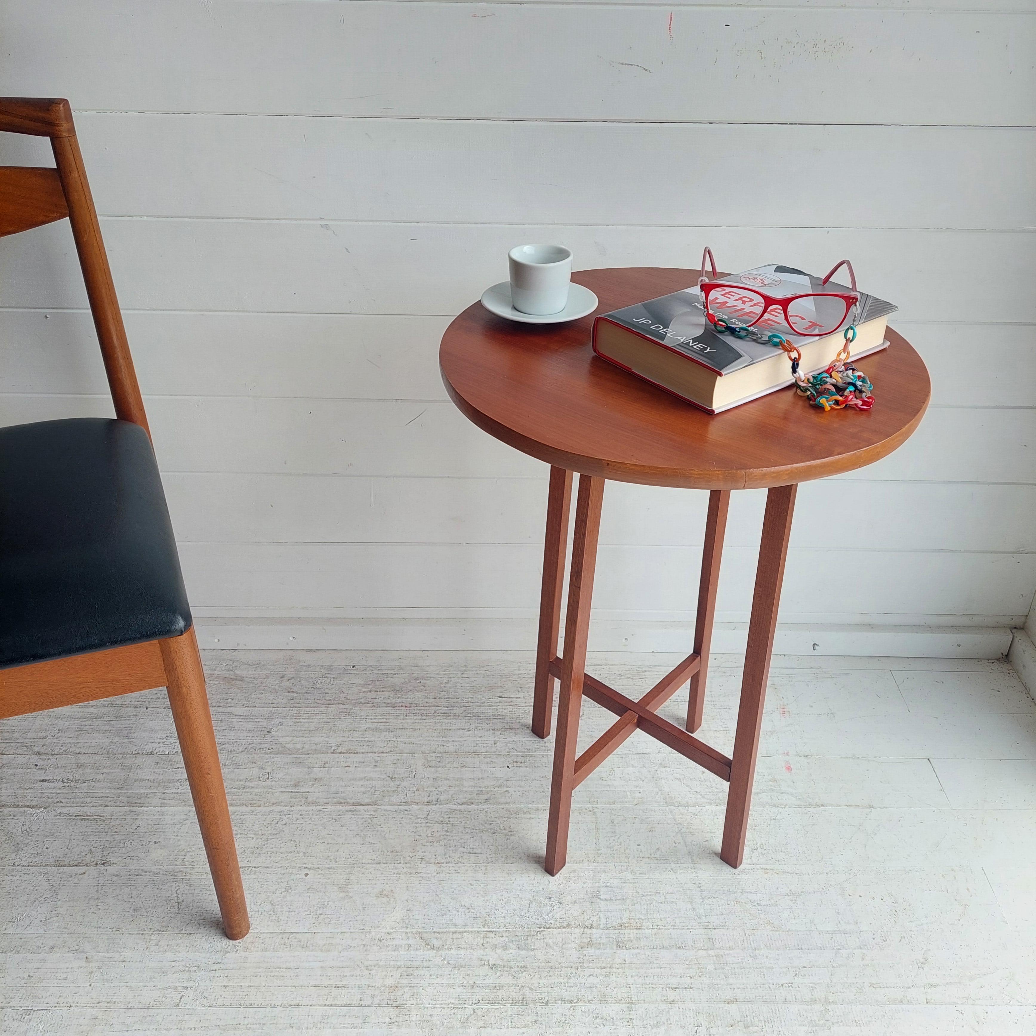 20th Century Mid century Vintage teak tall side table Poul Hundevand style, 1960s