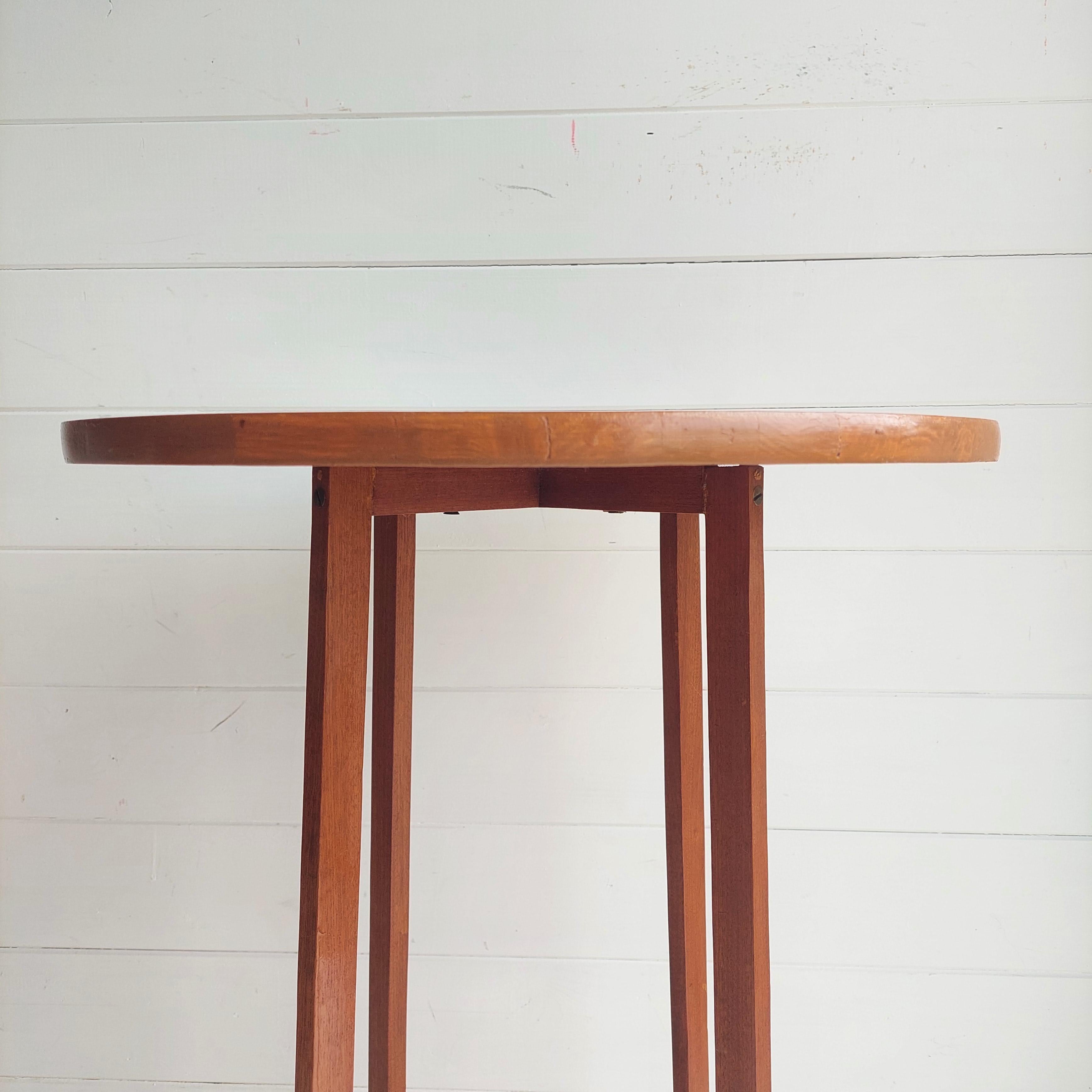Teak Mid century Vintage teak tall side table Poul Hundevand style, 1960s