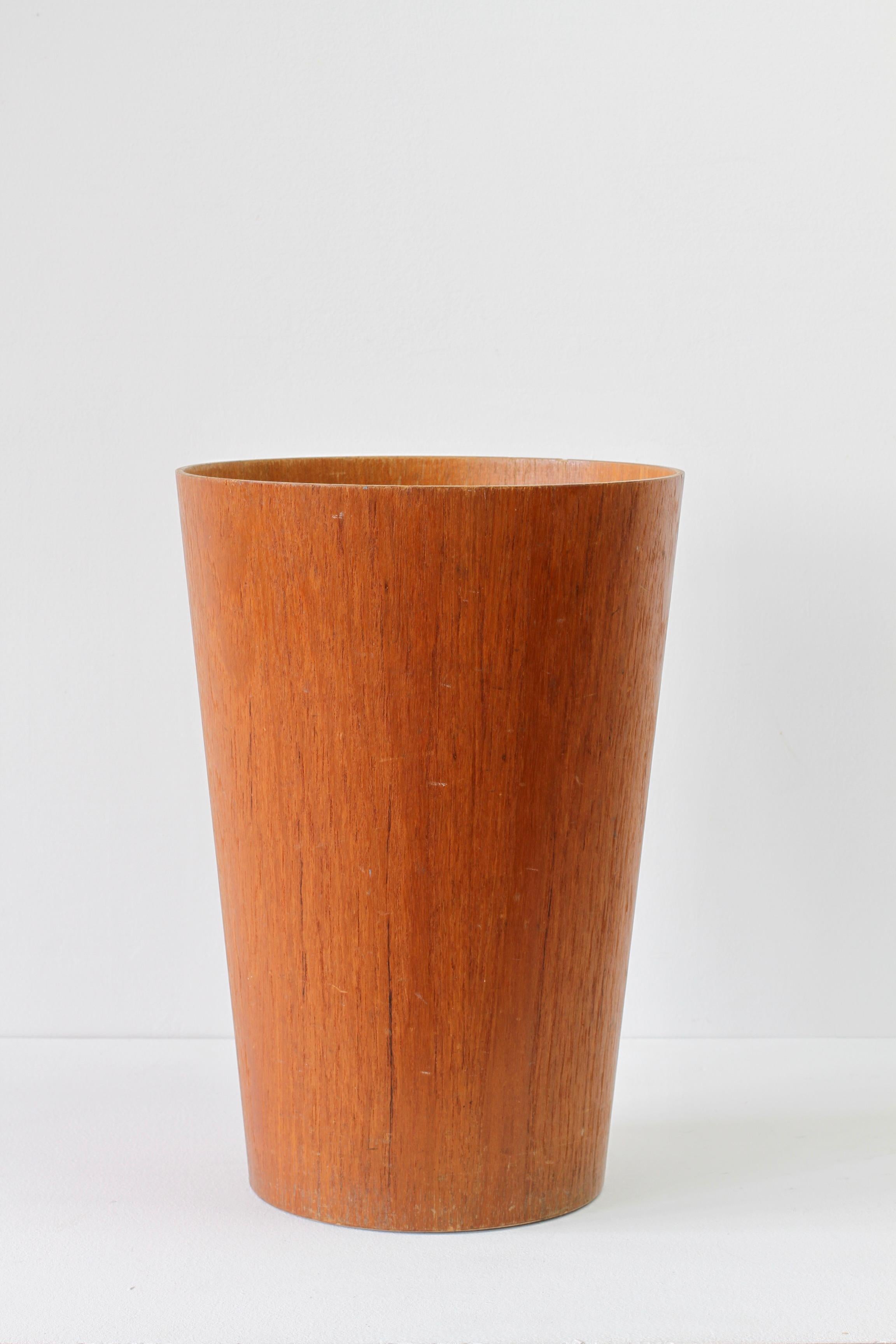 Midcentury Vintage Teak Waste Paper Basket by Martin Åberg for Servex circa 1960 3