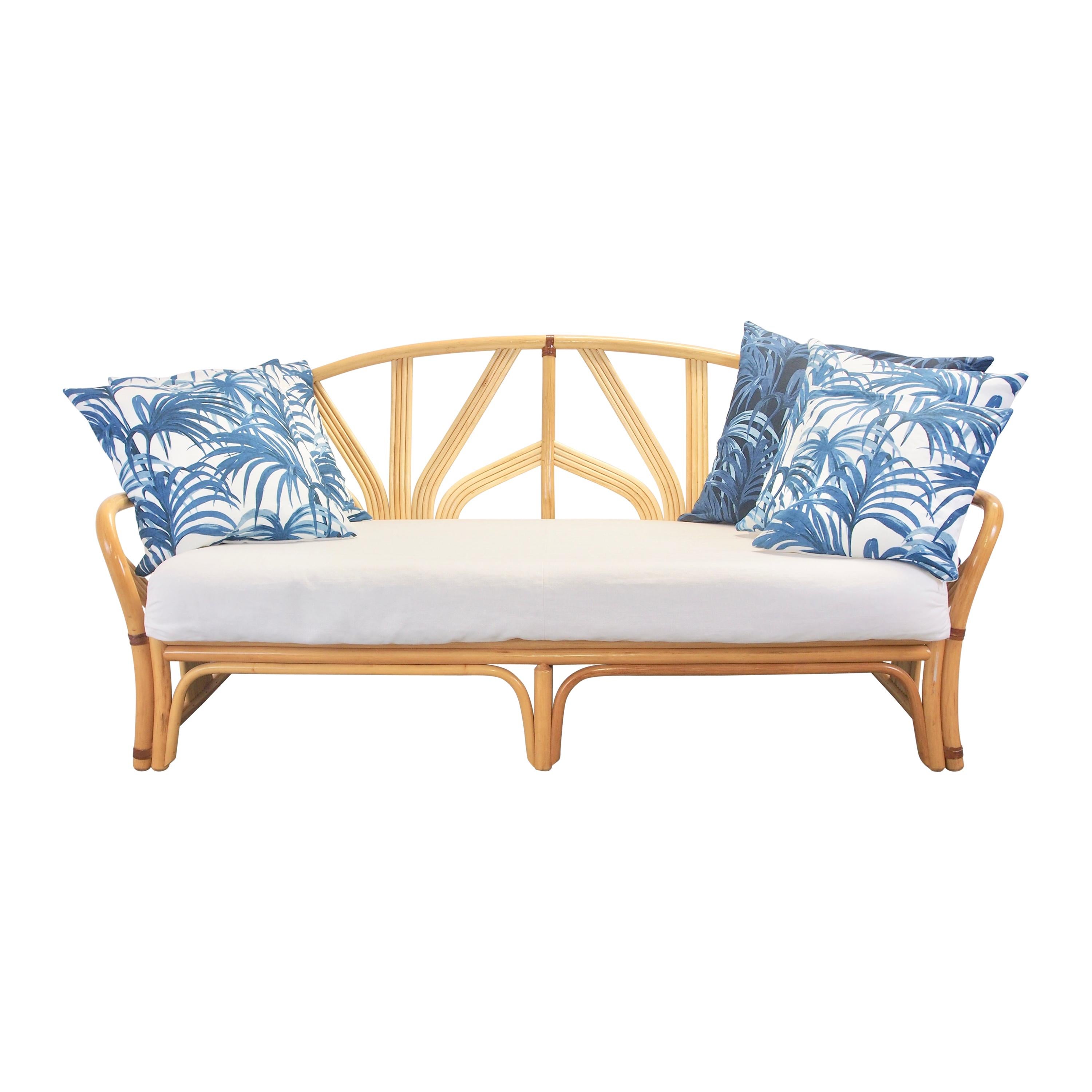 Midcentury Vintage Tiki Boho Style Rattan Daybed/Sofa at 1stDibs boho