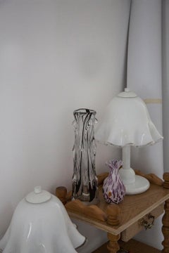 Vase en verre artistique transparent et noir, Europe, 1970