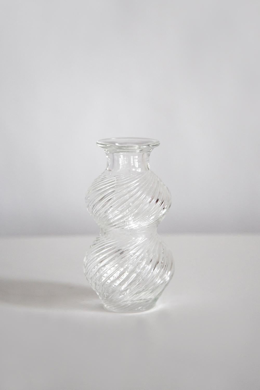 Mid Century Vintage Transparent Art Glass Small Vase, Italy, 1960s For Sale 6