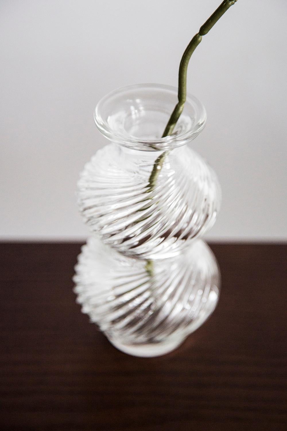 Italian Mid Century Vintage Transparent Art Glass Small Vase, Italy, 1960s For Sale
