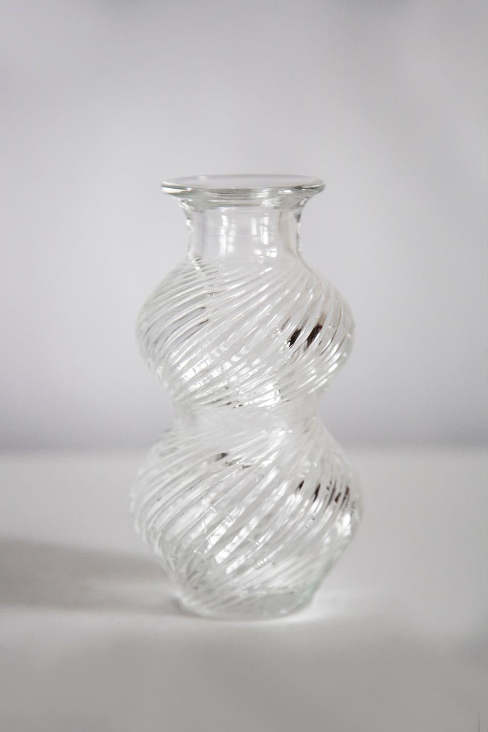 20th Century Mid Century Vintage Transparent Art Glass Small Vase, Italy, 1960s For Sale