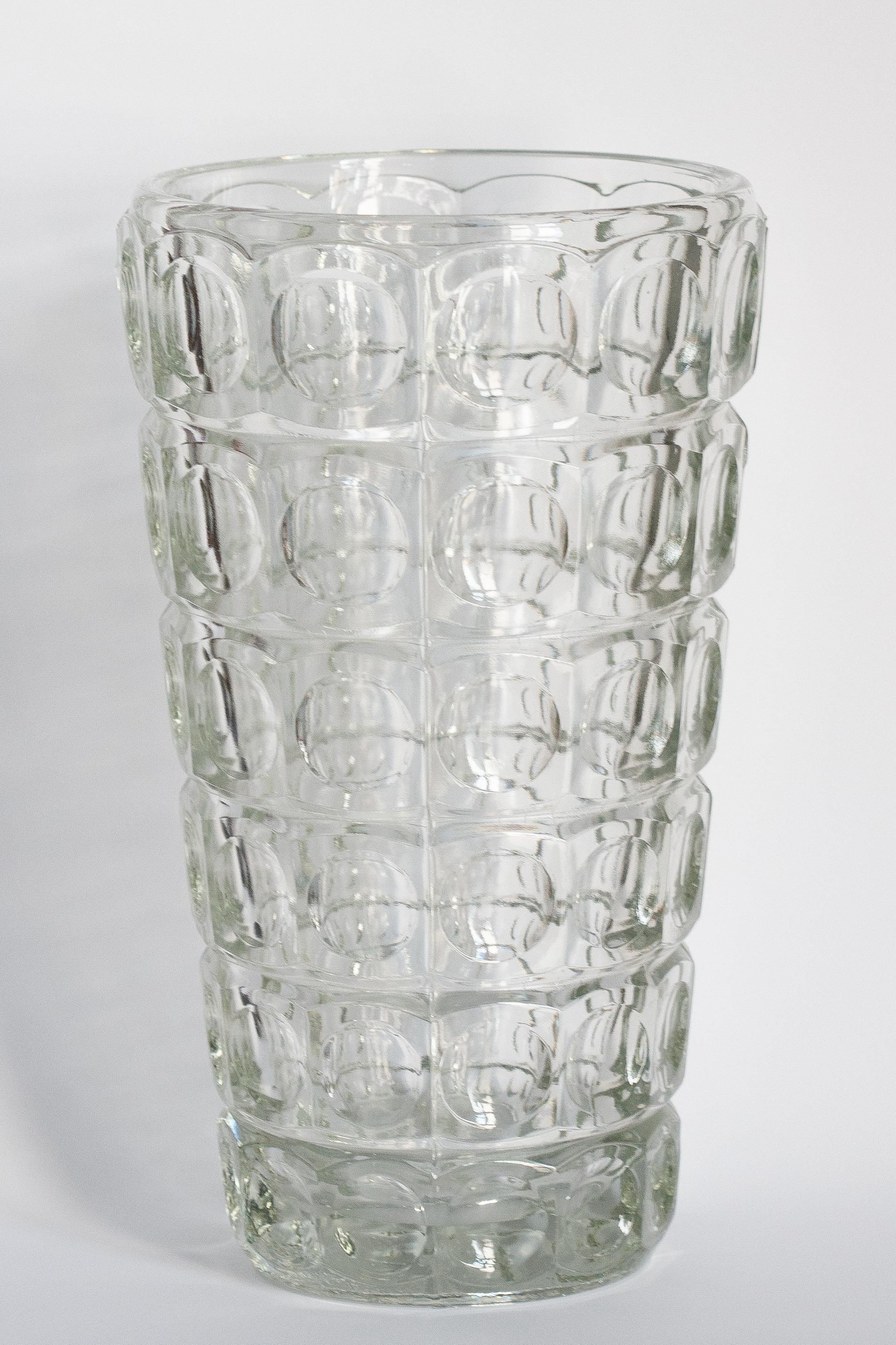 Vaso in vetro artistico trasparente vintage di metà secolo, Italia, anni '60 7