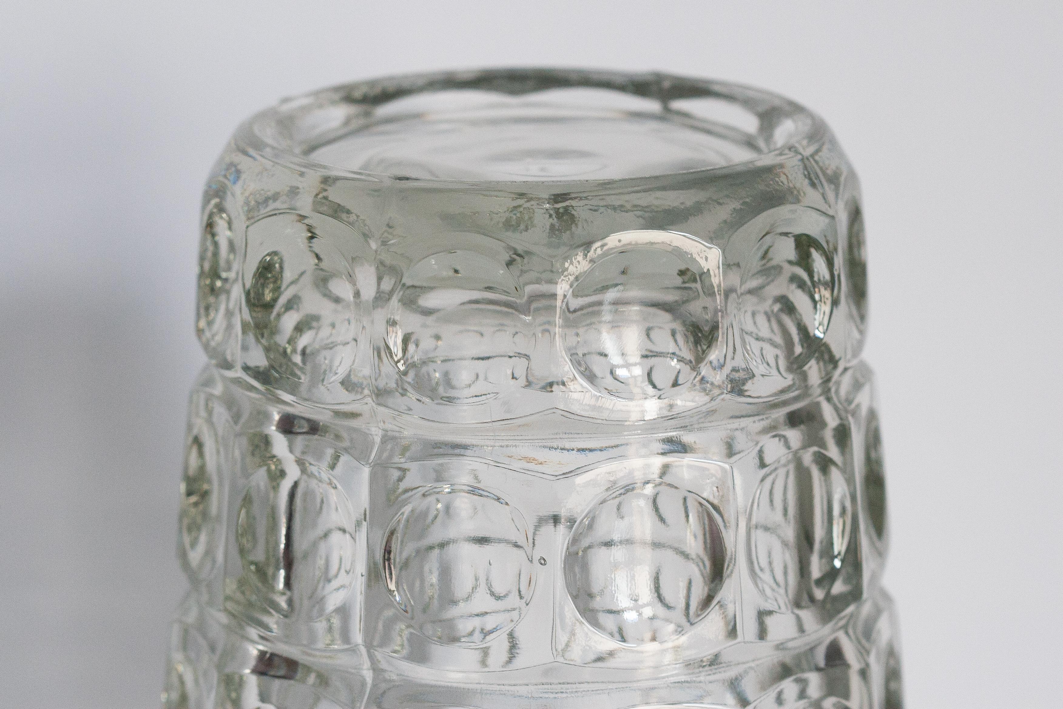 Vaso in vetro artistico trasparente vintage di metà secolo, Italia, anni '60 8
