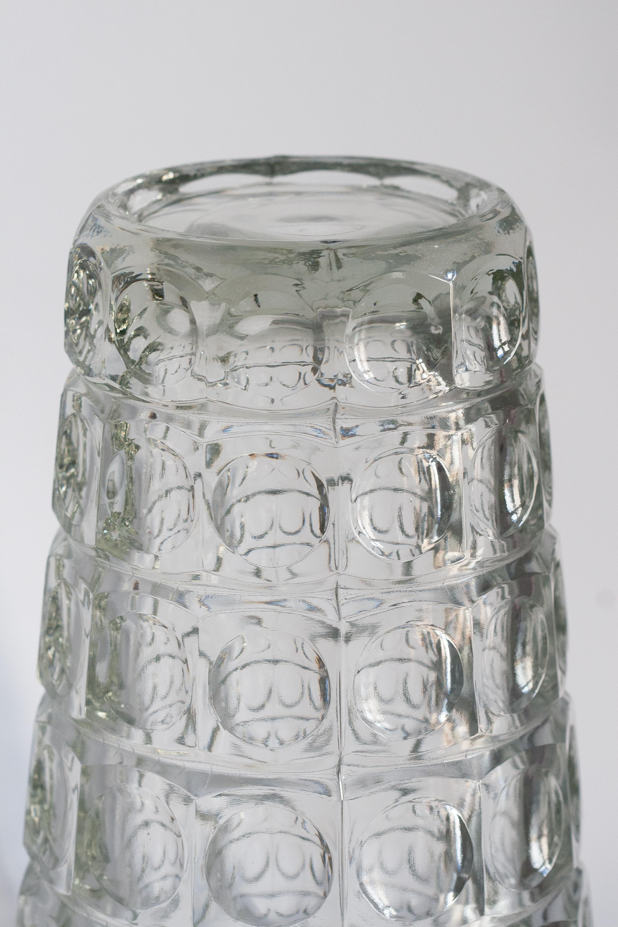 Vaso in vetro artistico trasparente vintage di metà secolo, Italia, anni '60 9