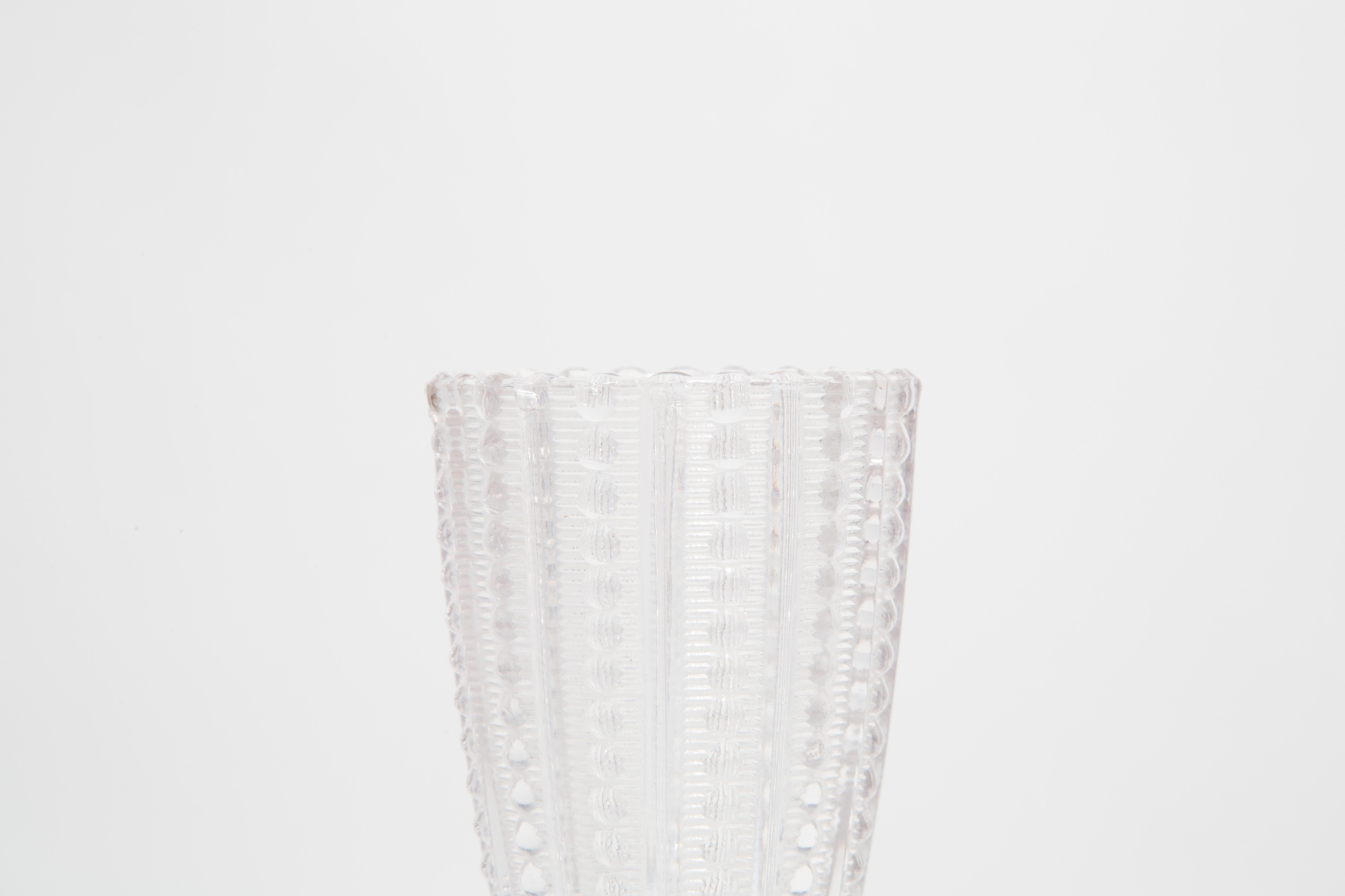 Mid-Century Modern Mid Century Vintage Transparent Art Glass Vase, Italy, 1960s For Sale